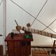 Wooden model of a fishing boat