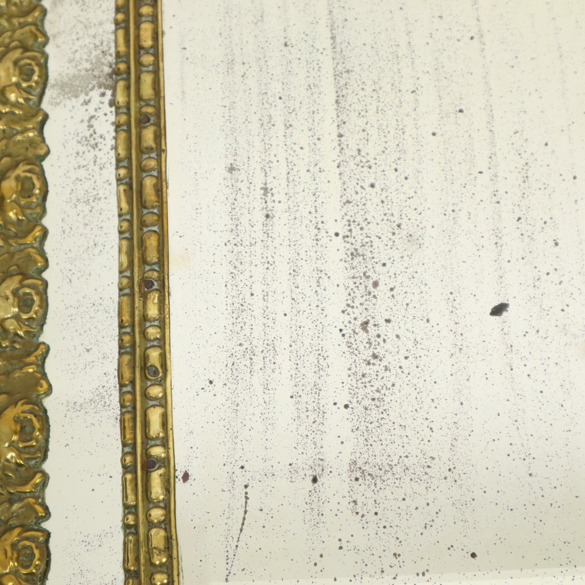 Antique Cushion Mirror Repousse Mirror Facet France 19th Century