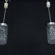 Pair of Italian Pendant Lights in Glass and Polished Aluminum, 1970s