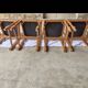 6 chaises de style en chêne massif et tissus