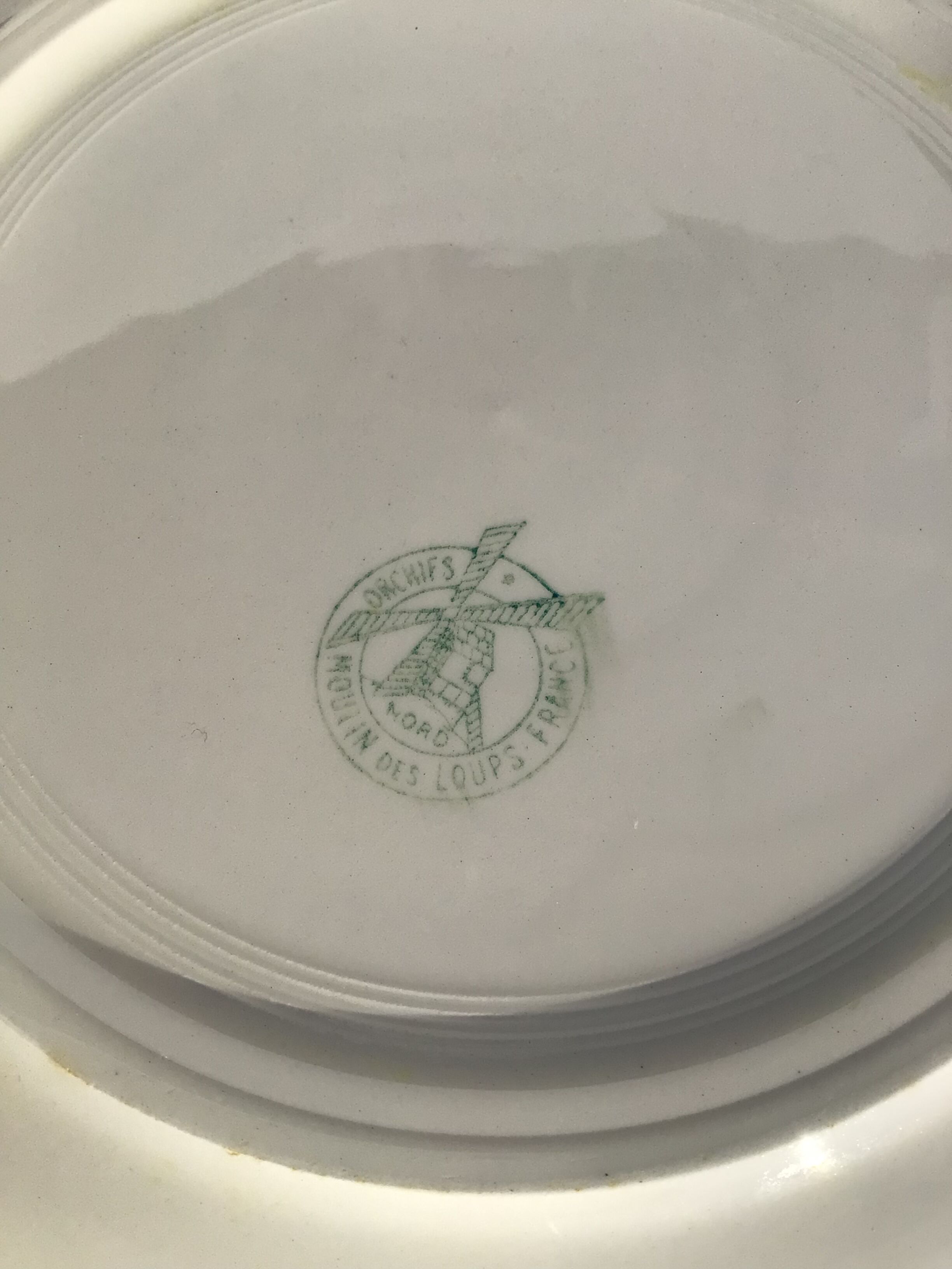 Hollow dish Moulin des Loups model Olive tablecloth diameter 26,5cm