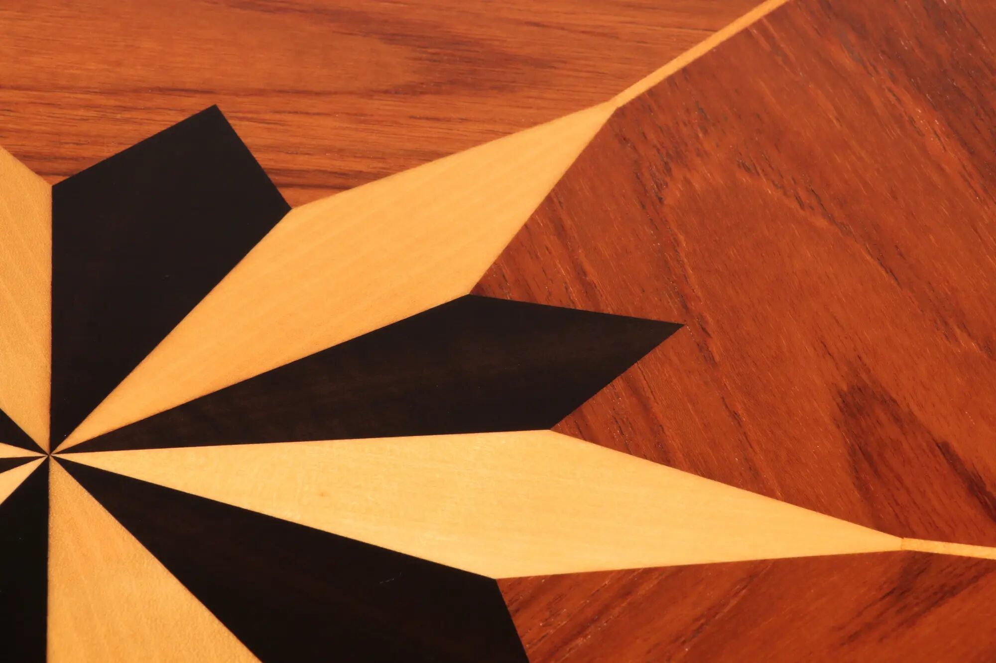 Italian mid-century dining table with stunning inlay star