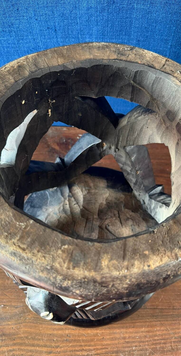 Traditional African stool. Hand-carved, richly decorated.