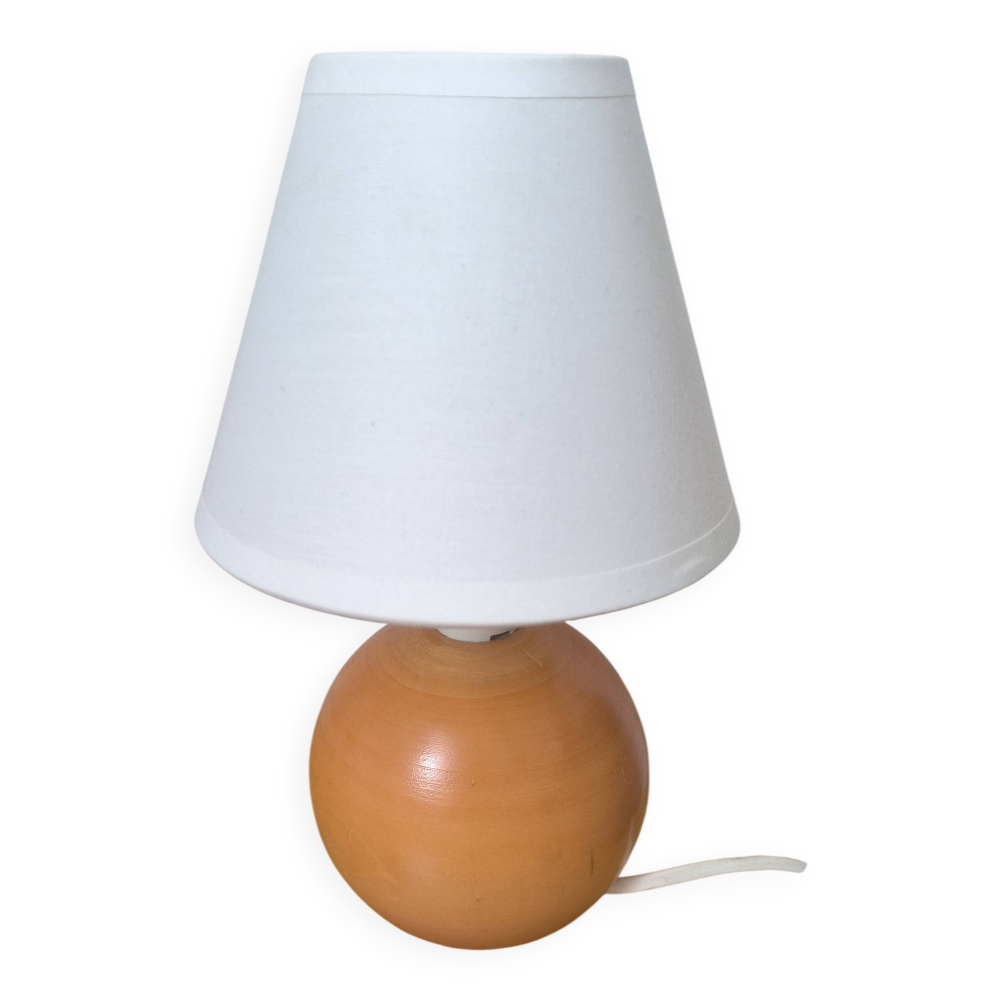 Vintage walnut wood ball lamp