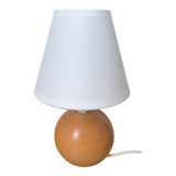 Vintage walnut wood ball lamp