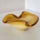Empty pocket vintage yellow Murano glass bowl