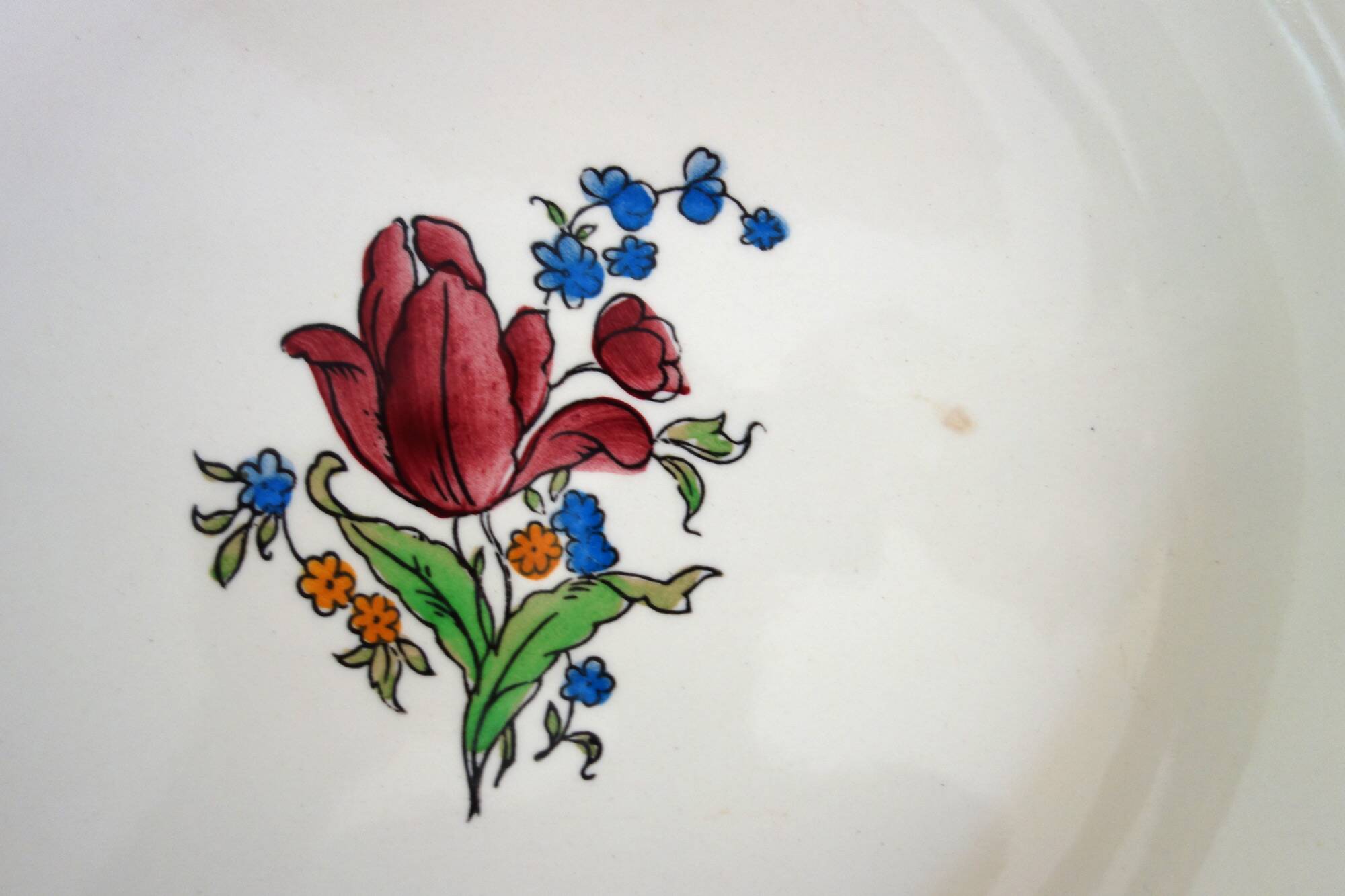 Gien Faïence modèle Lorraine grande soupière et plat