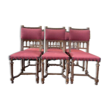 Set of 6 Renaissance style carved walnut chairs - Haute époque