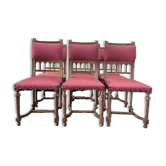 Set of 6 Renaissance style carved walnut chairs - Haute époque