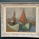 Original Swedish Oil on Canvas – “Motif with Sailboats” by Birgit Forsell (1909–2003) – 1941 – Vintage & Framed – 71.5 × 61.5cm