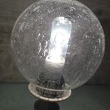 Glass globe bedside lamp/ vintage 60s-70s