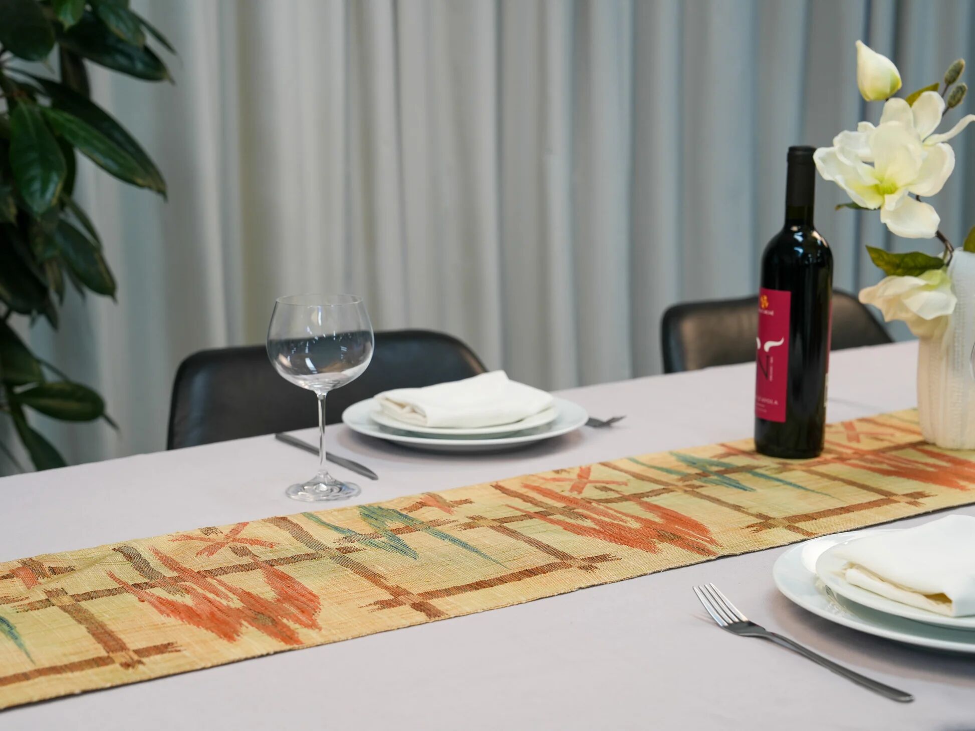 Nappe en lin tissée à la main