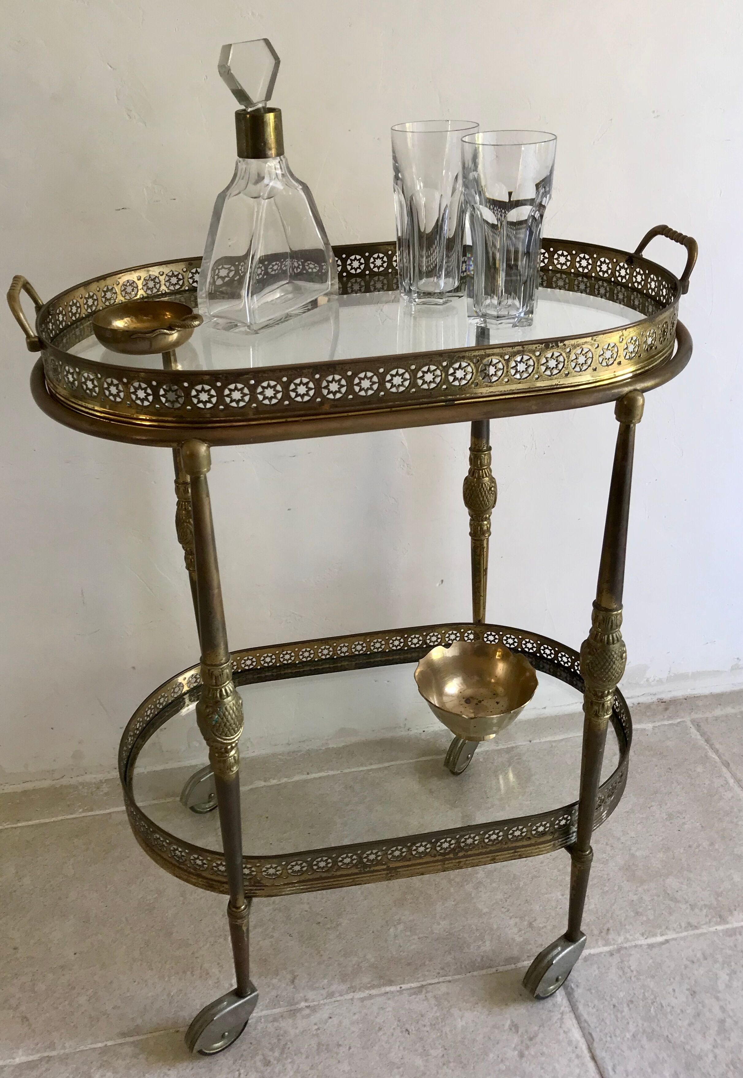 Vintage brass trolley
