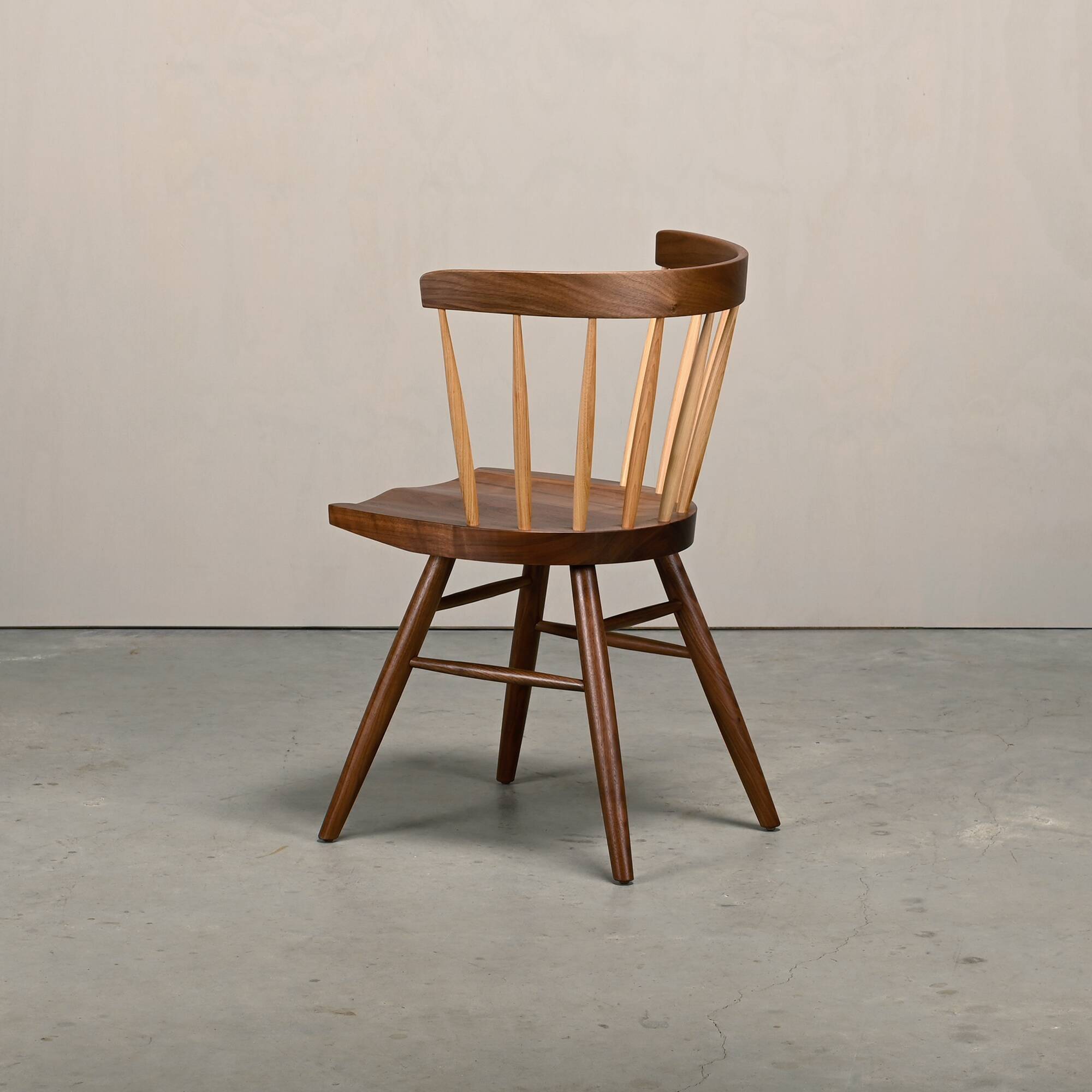 George Nakashima N19 Straight Chair in Walnut and Hickory for Knoll Studio