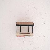 Hanging nightstand in teak and metal