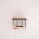Hanging nightstand in teak and metal