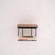 Table de nuit suspendue en teck et métal