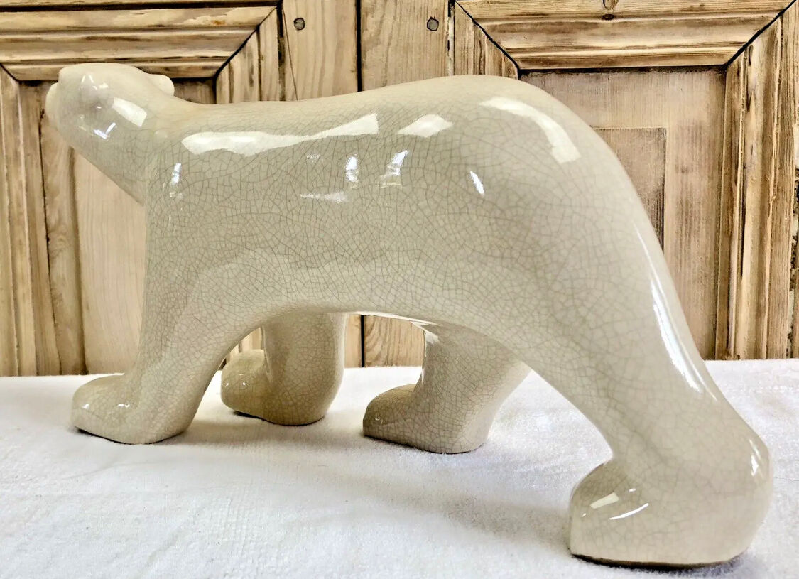 Ours craquelé Art Déco 1930 émaux de Louvière