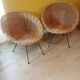 Vintage rattan basket armchairs