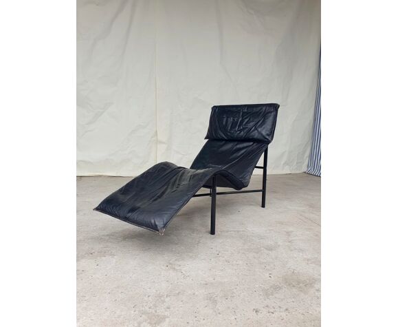 Chaise longue en cuir de fin de siècle par Tord Bjorklund pour Ikea |  Selency