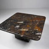 Petite table basse vintage fossilisée, années 1970