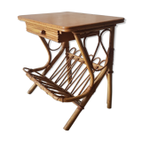 Vintage rattan bedside table