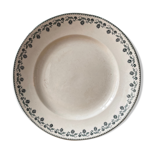 Plat rond ancien en faïence Moulin des Loups et Hamage, modèle Georgette — Beyit