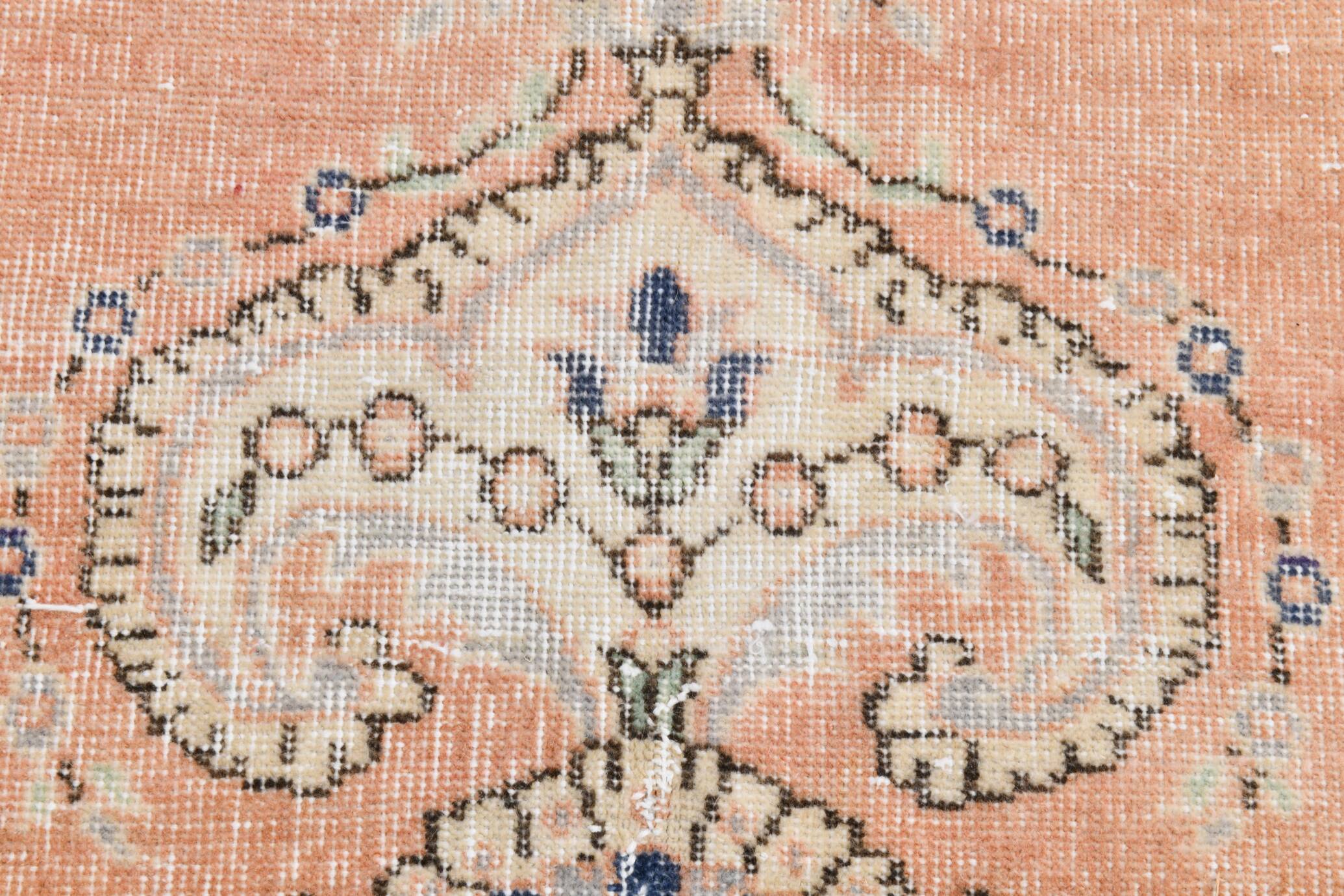 Red & Orange Large Turkish Vintage Rug, 261x351Cm