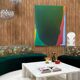 Modern Mid-Century Style Green and Forest Motif Linen and Velvet Armchair France