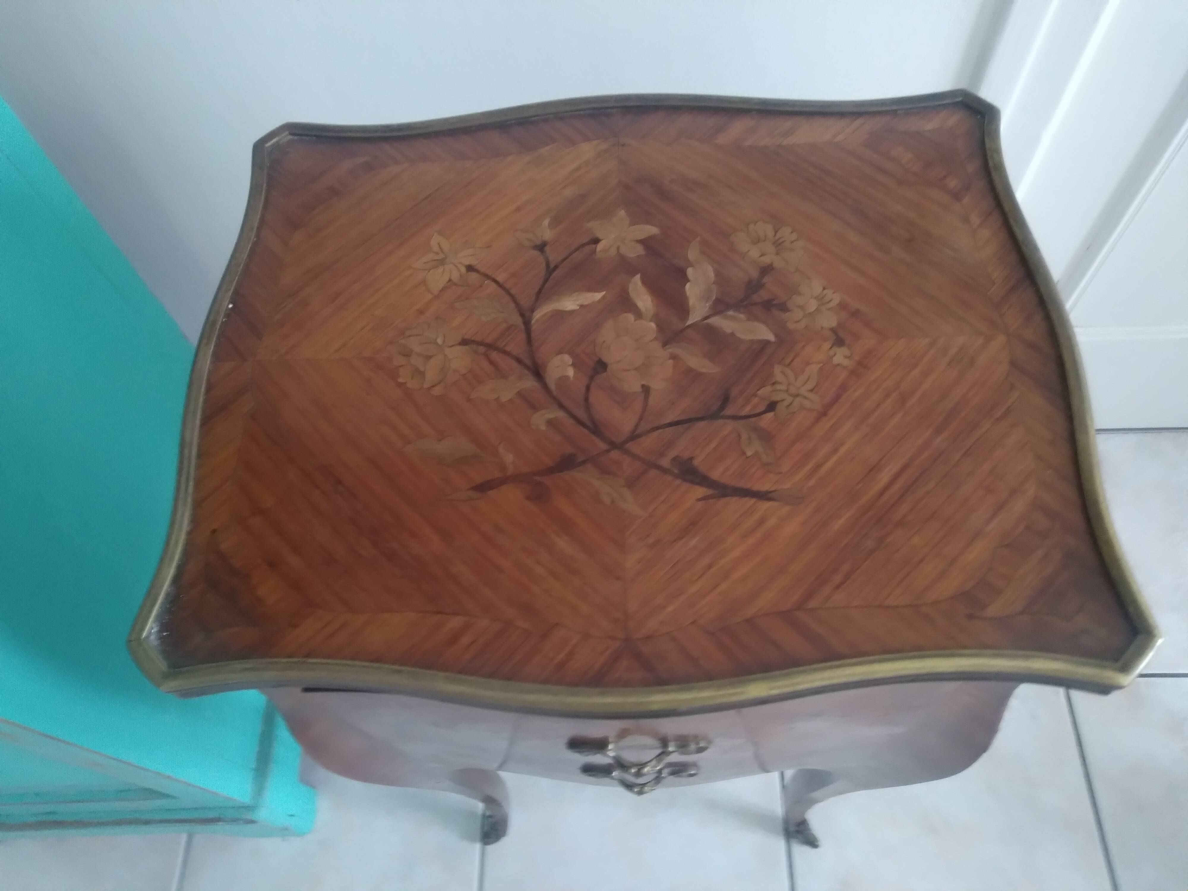 Louis XV marquetry bedside table