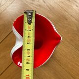 Opaline vase green white red anthurium