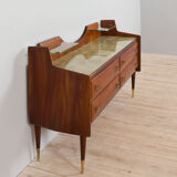 Mid century Italian credenza sideboard in walnut, 1950