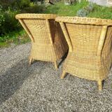 Pair of rattan armchairs