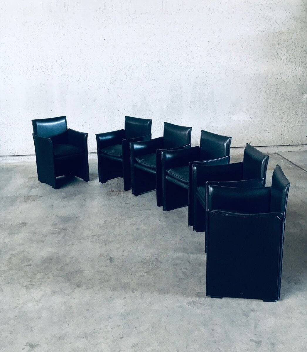 Postmodern Model 401 Break Armchairs by Mario Bellini for Cassina, Italy, 1980s, Set of 6