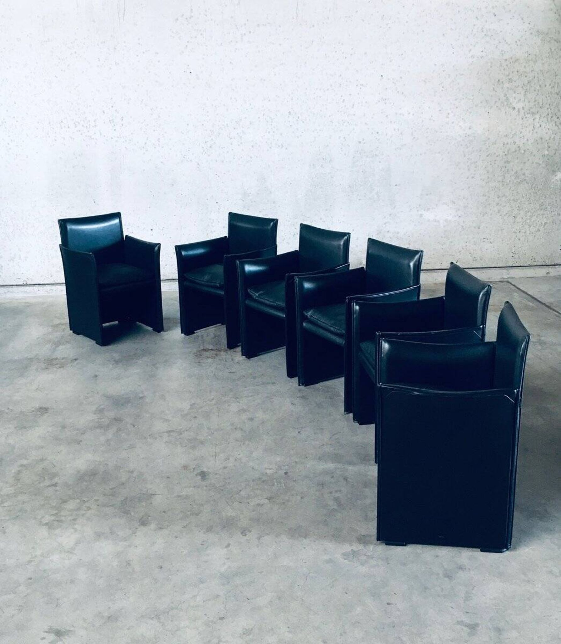 Postmodern Model 401 Break Armchairs by Mario Bellini for Cassina, Italy, 1980s, Set of 6