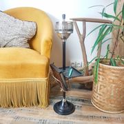 Vintage standing ashtray with tablet and 50s magazine door