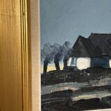 Swedish Oil on Canvas – “Farm Motif” by Bengt Hillgrund