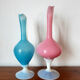 Pair of ewers in pink and blue opaline