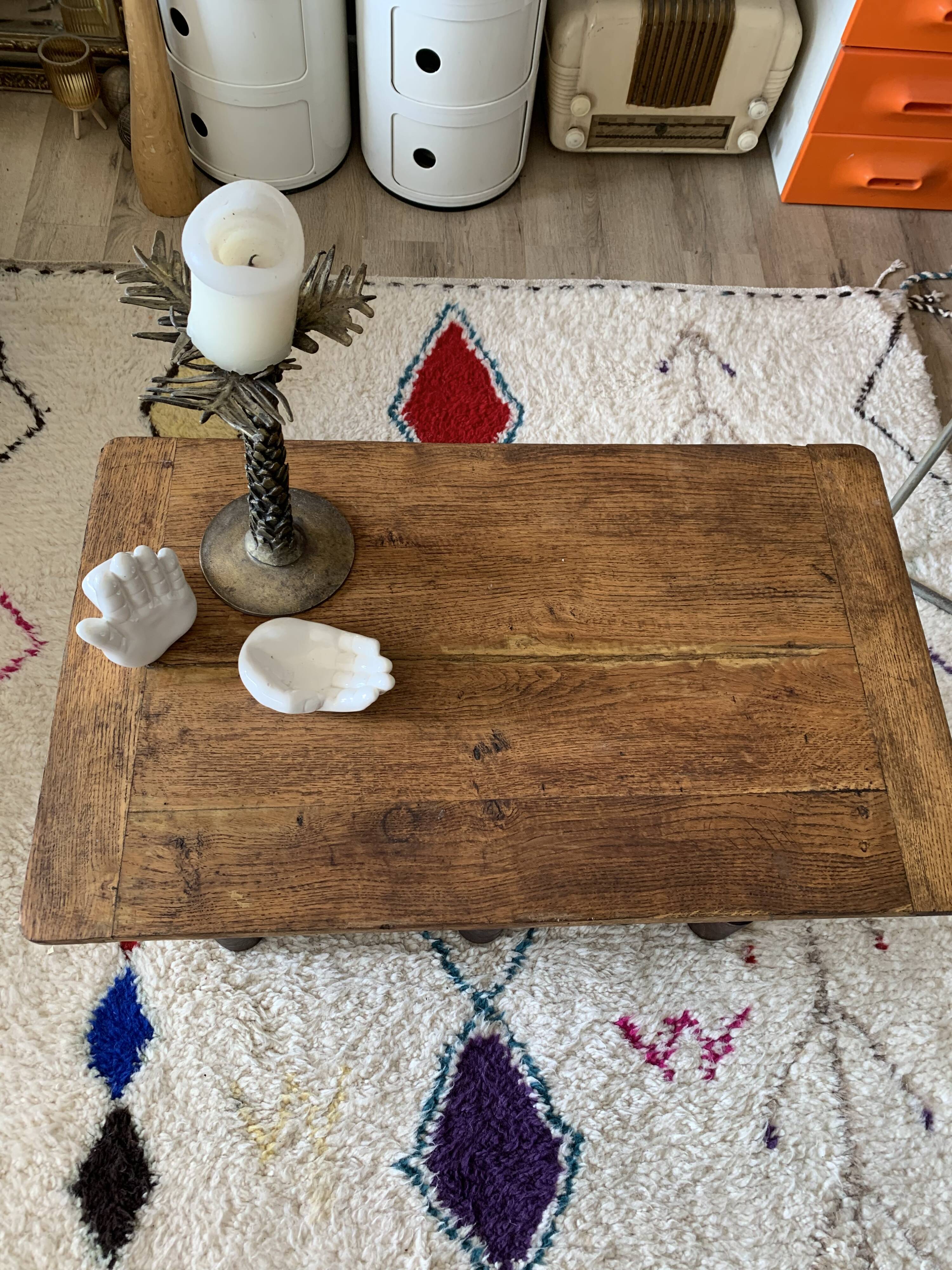 Old wood coffee table turned