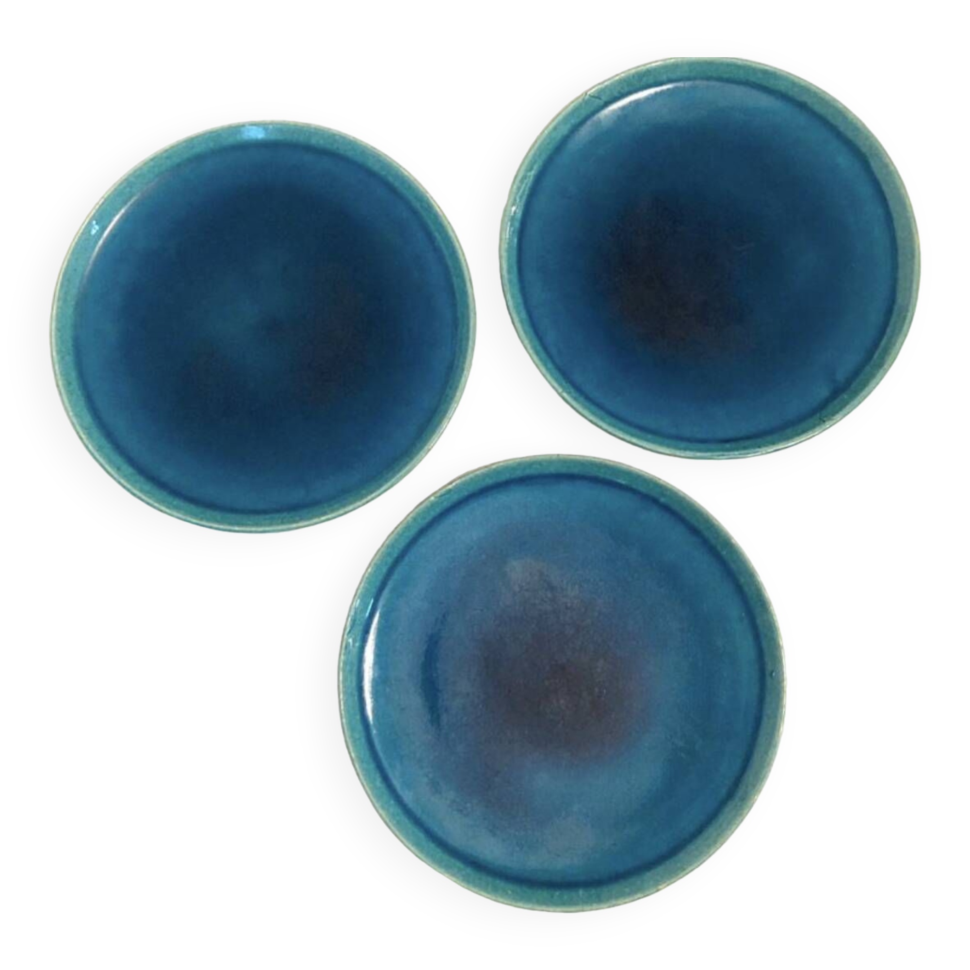 Lot of 3 Blue Plates