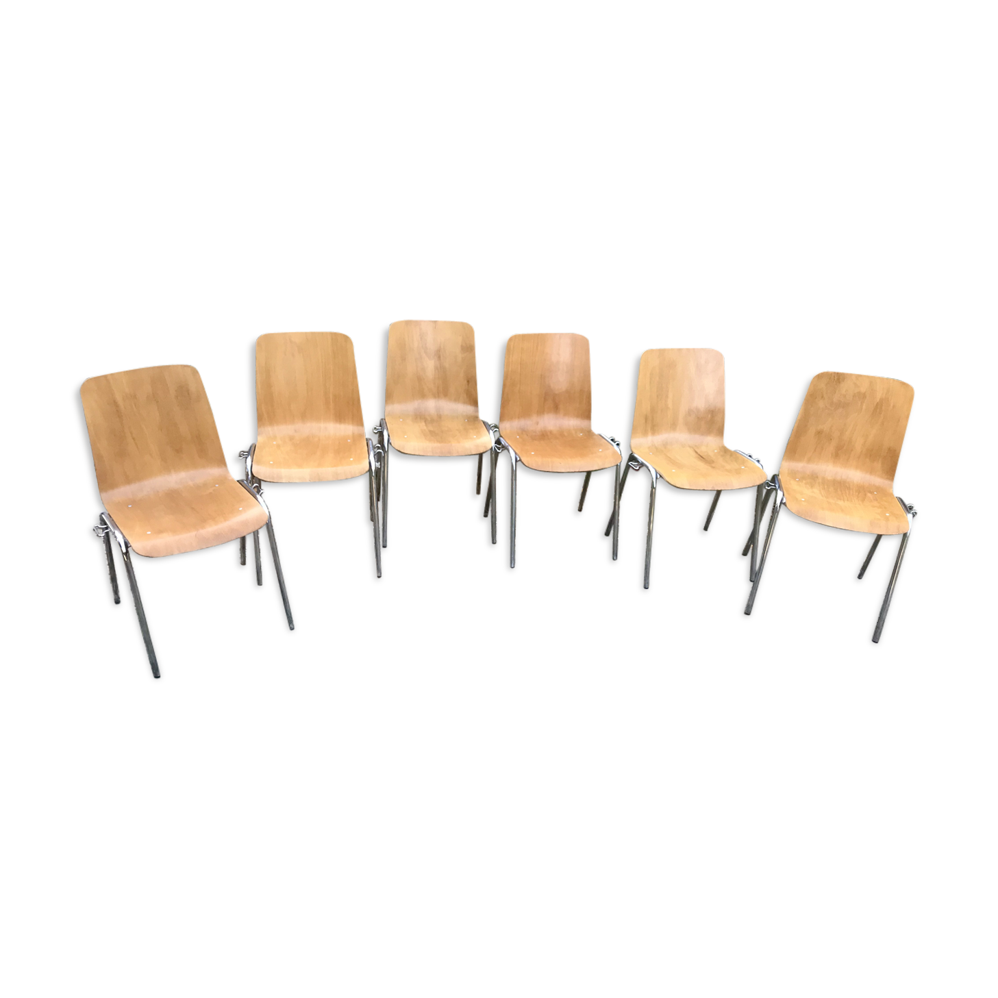 Suite de six chaises circa 1960