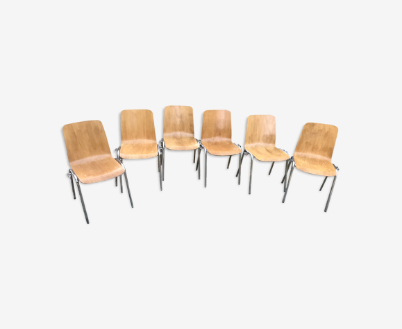 Suite de six chaises circa 1960