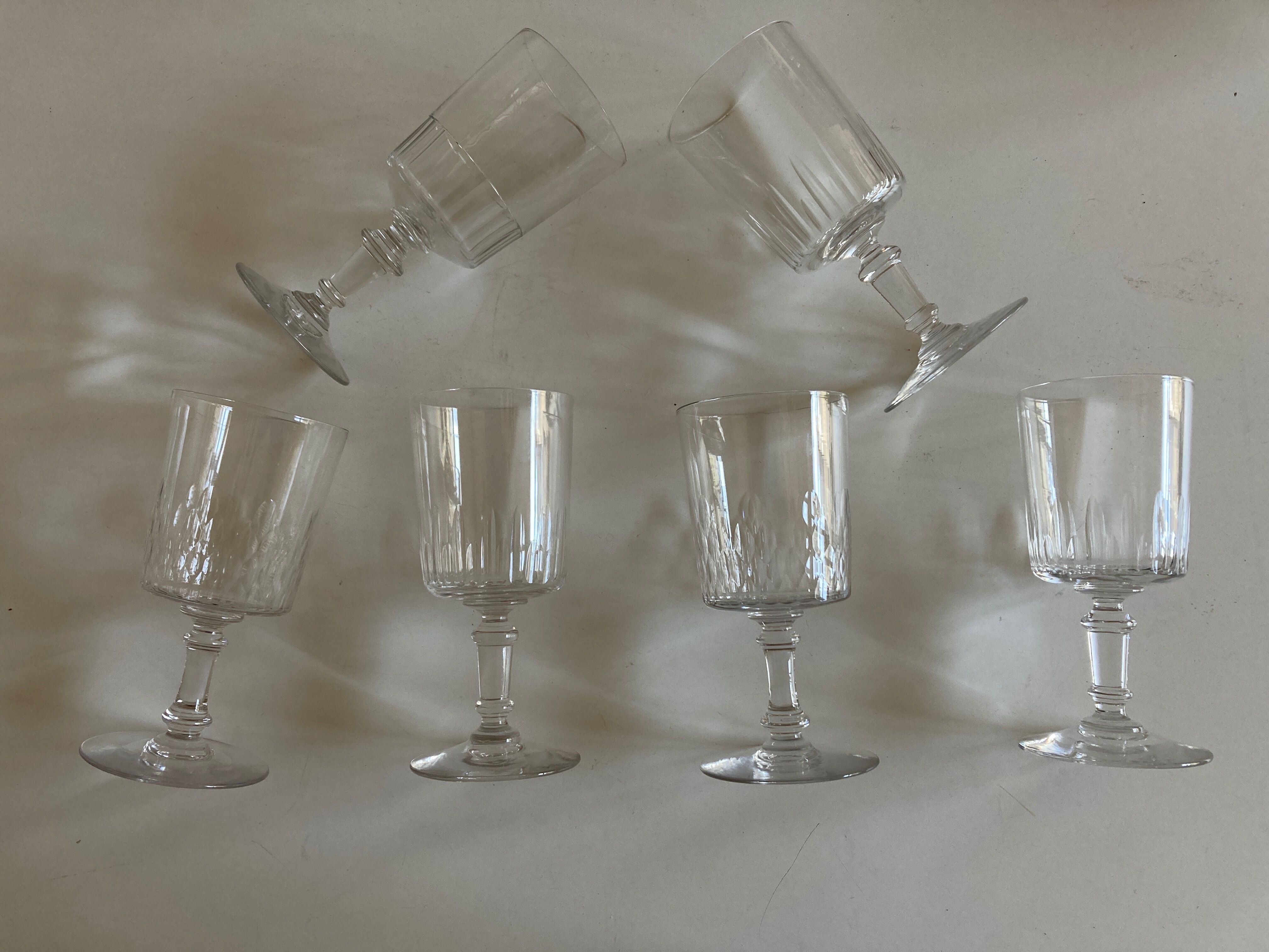 Set of 6 glasses water in crystal Baccarat 19th