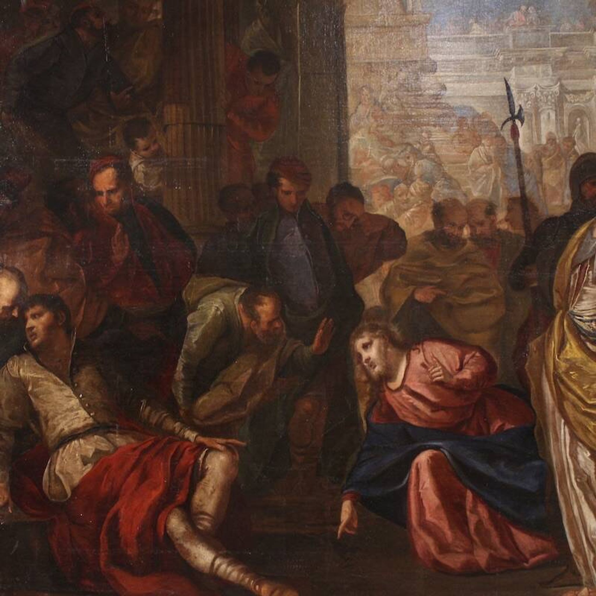Great 16th-century Venetian painting, Christ and the Adulteress