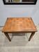 Transformable vintage walnut wood table with marquetry.