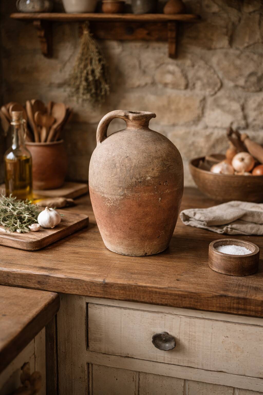 Antique patinated terracotta jar – authentic piece