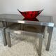70s design brushed steel coffee table and nesting tables