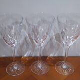 Très Joli Série De 3 Verre A Eau Cassandra En Cristal D'arques