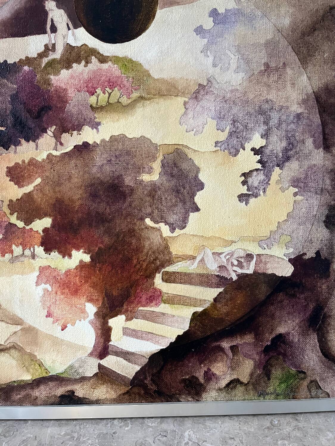 Surreal landscape, oil on canvas