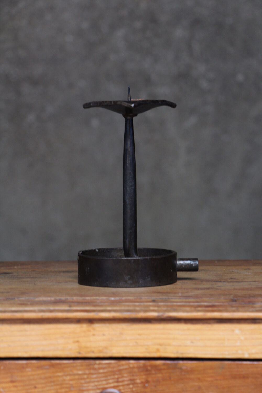 Brutalist beaten iron candle holder 1950